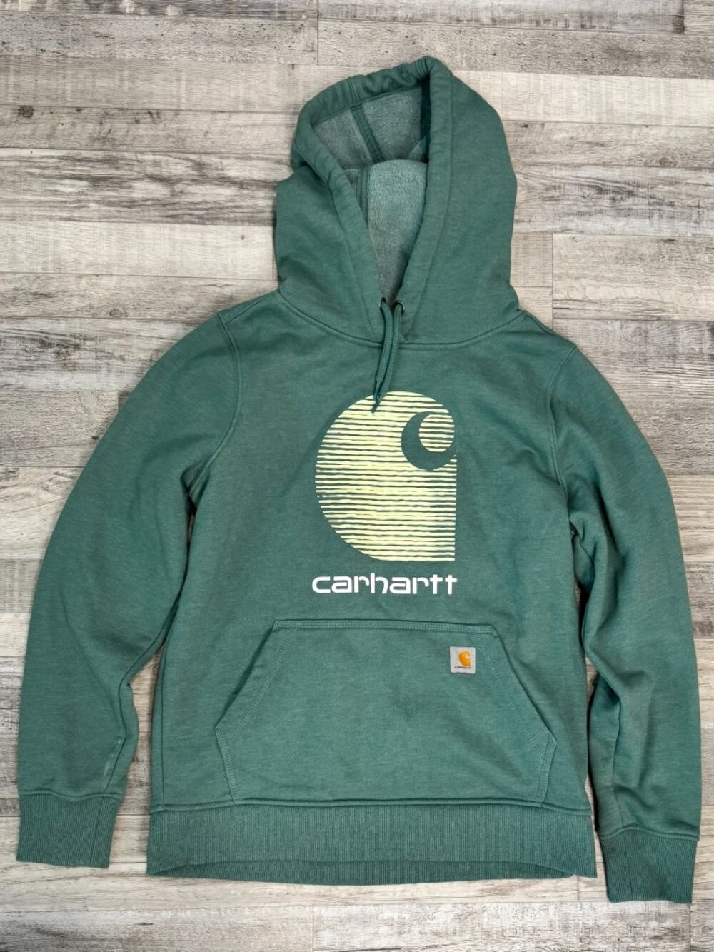 Carhartt green Rain Defender relaxed fit womens hoodie size small A35